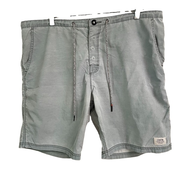 Katin Other - Katin '54 Surf Board Hybrid Shorts Mens 36 Snap Button Fly Swim Trunks Fade Blue